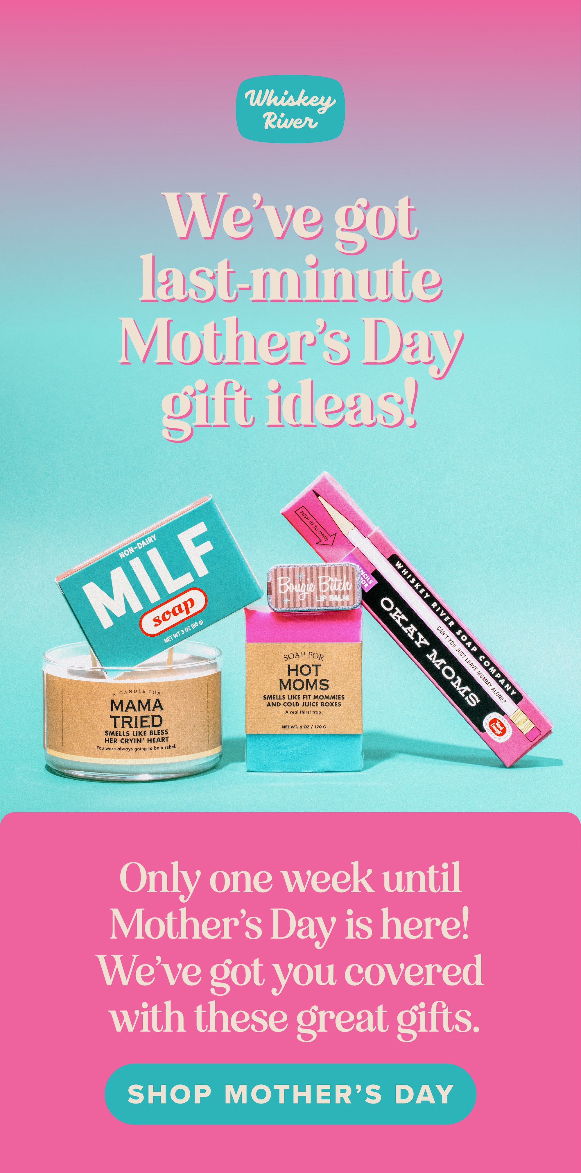 We've got last-minute Mother's Day gift ideas! Only one week until Mother's Day is here! We've got you covered with these great gifts. Shop Mother's Day.