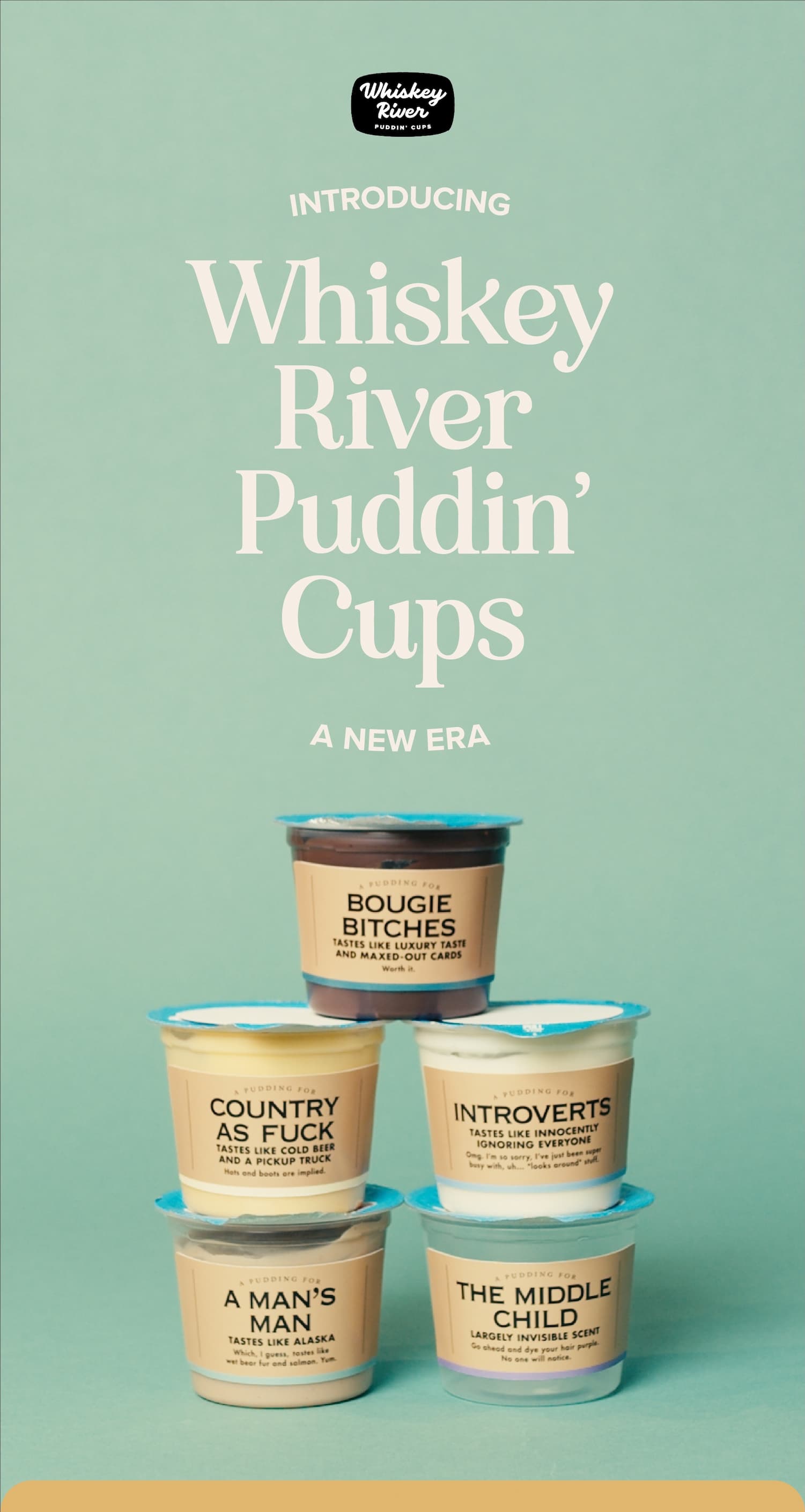 Introducing Whiskey River Puddin' Cups. A new era.