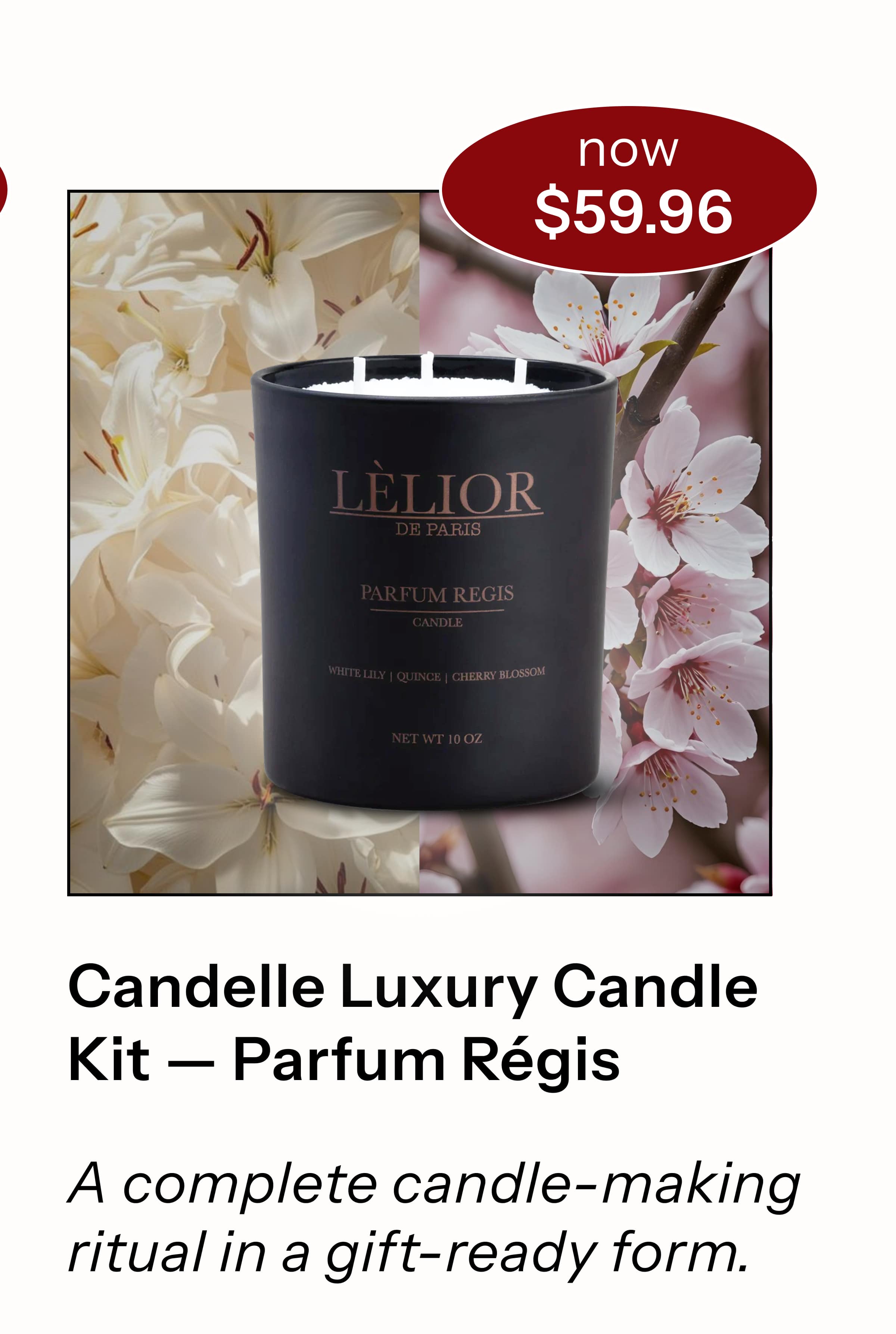  Candelle™ Luxury Candle Kit — Parfum Régis  A complete candle-making ritual in a gift-ready form.