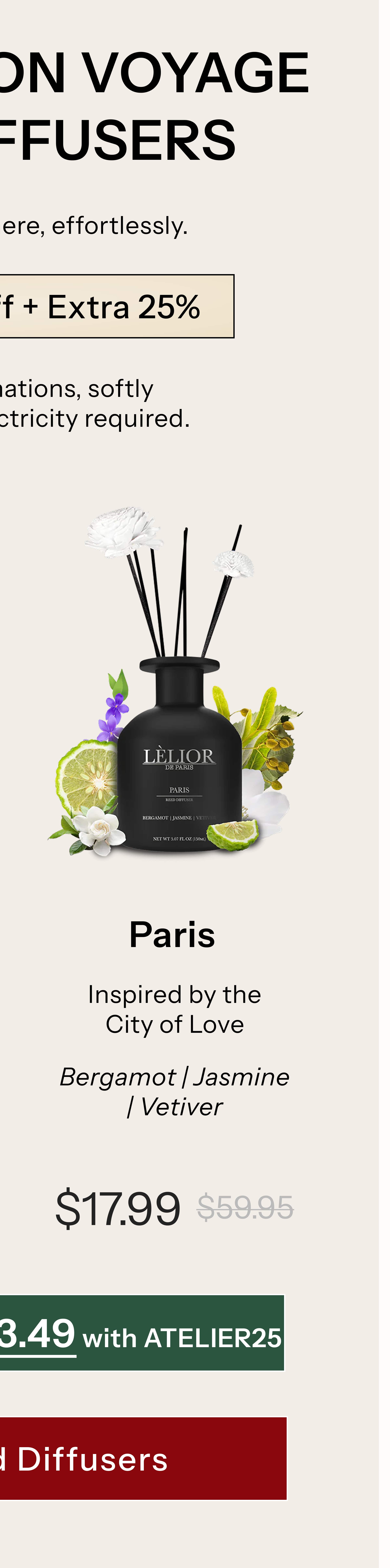 Paris Inspired by the City of Love Bergamot | Jasmine | Vetiver