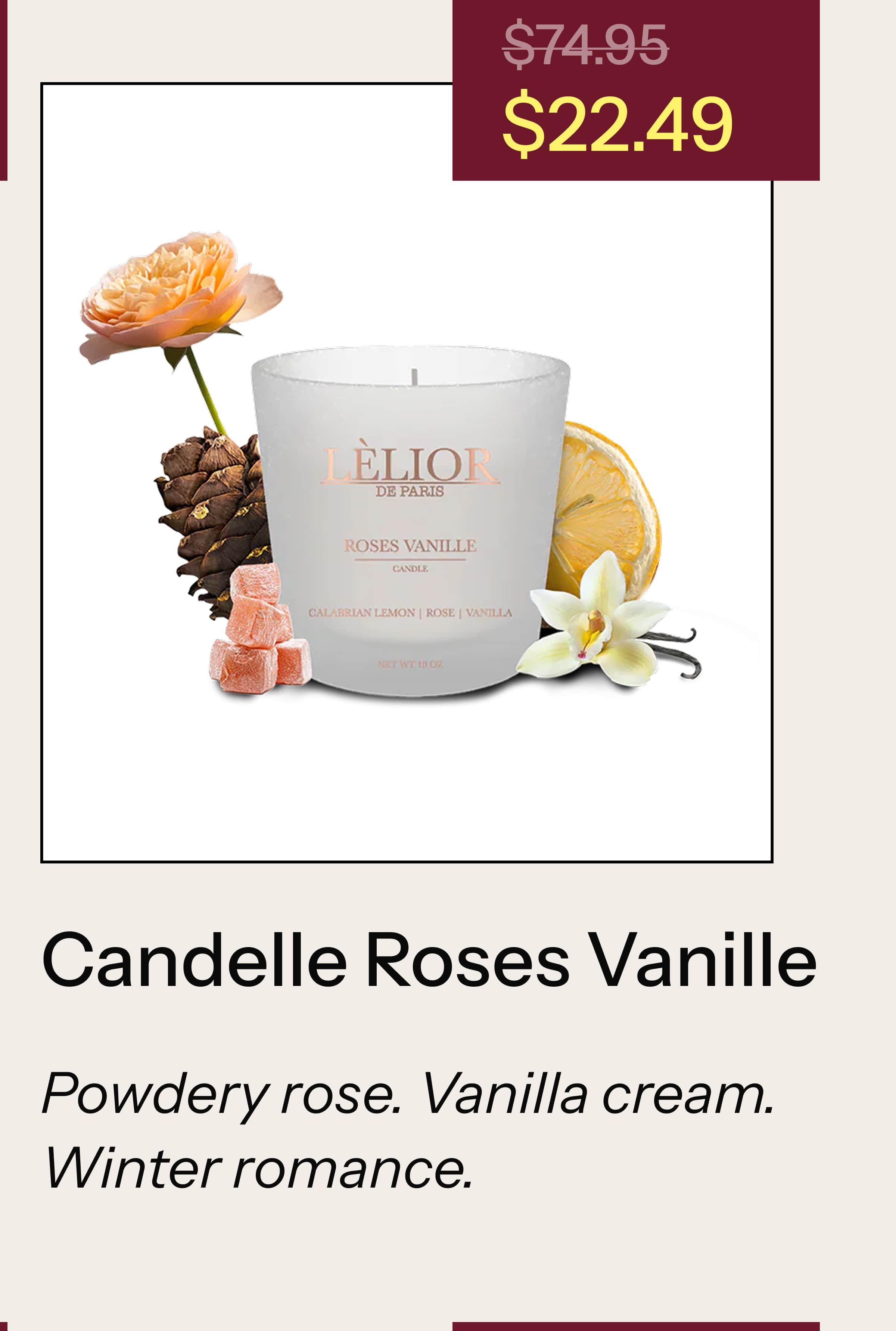Candelle Roses Vanille