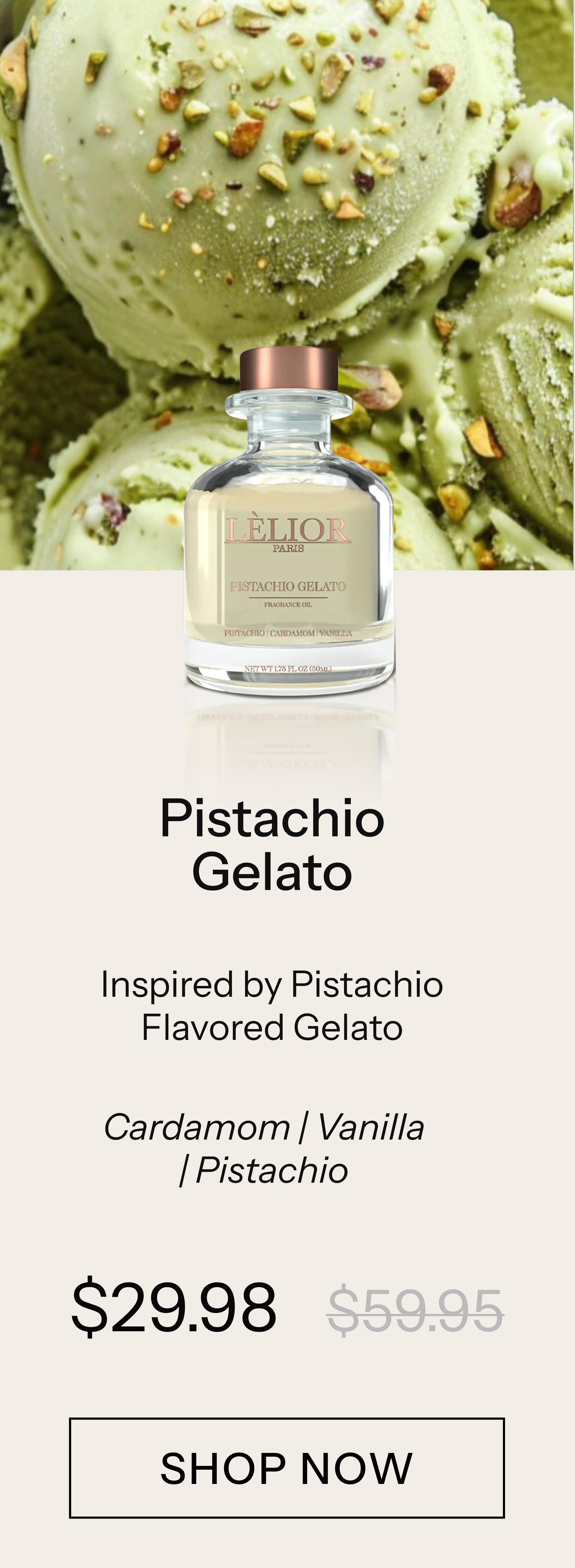 Pistachio Gelato Inspired by Pistachio Flavored Gelato Cardamom | Vanilla | Pistachio