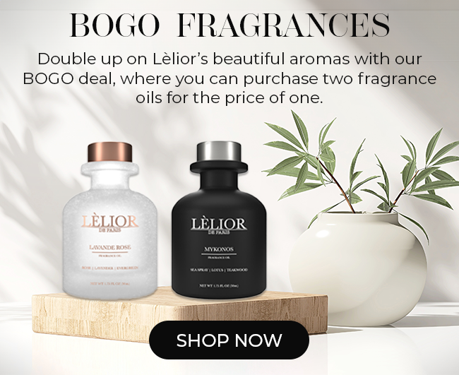 BOGO Fragrances - Double up on Lèlior's beautiful aromas with our BOGO deal, where you can purchase two fragrance oils for the price of one. - Shop Now