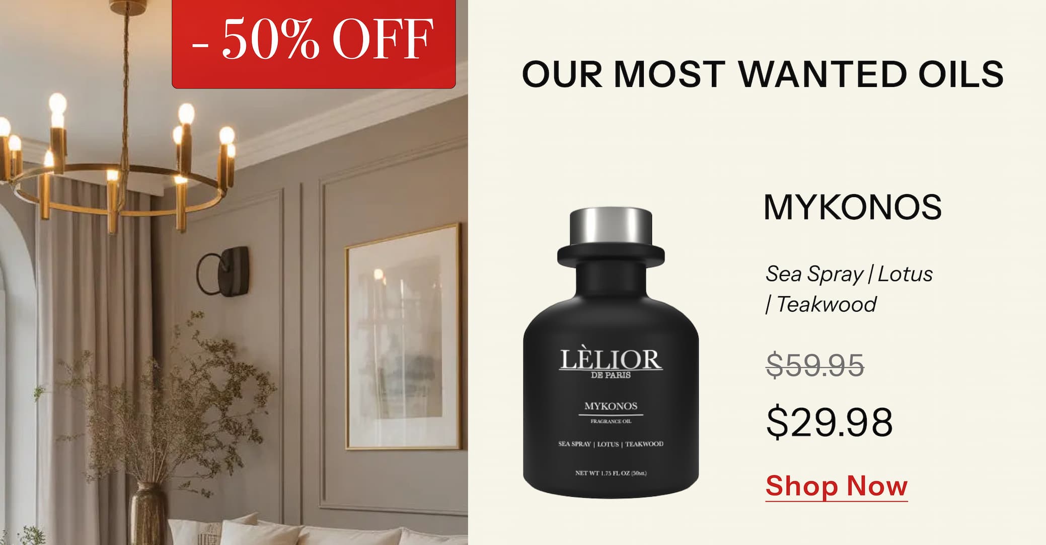 MYKONOS Sea Spray | Lotus | Teakwood Bright, clean, modern. A top customer favorite — rarely discounted.