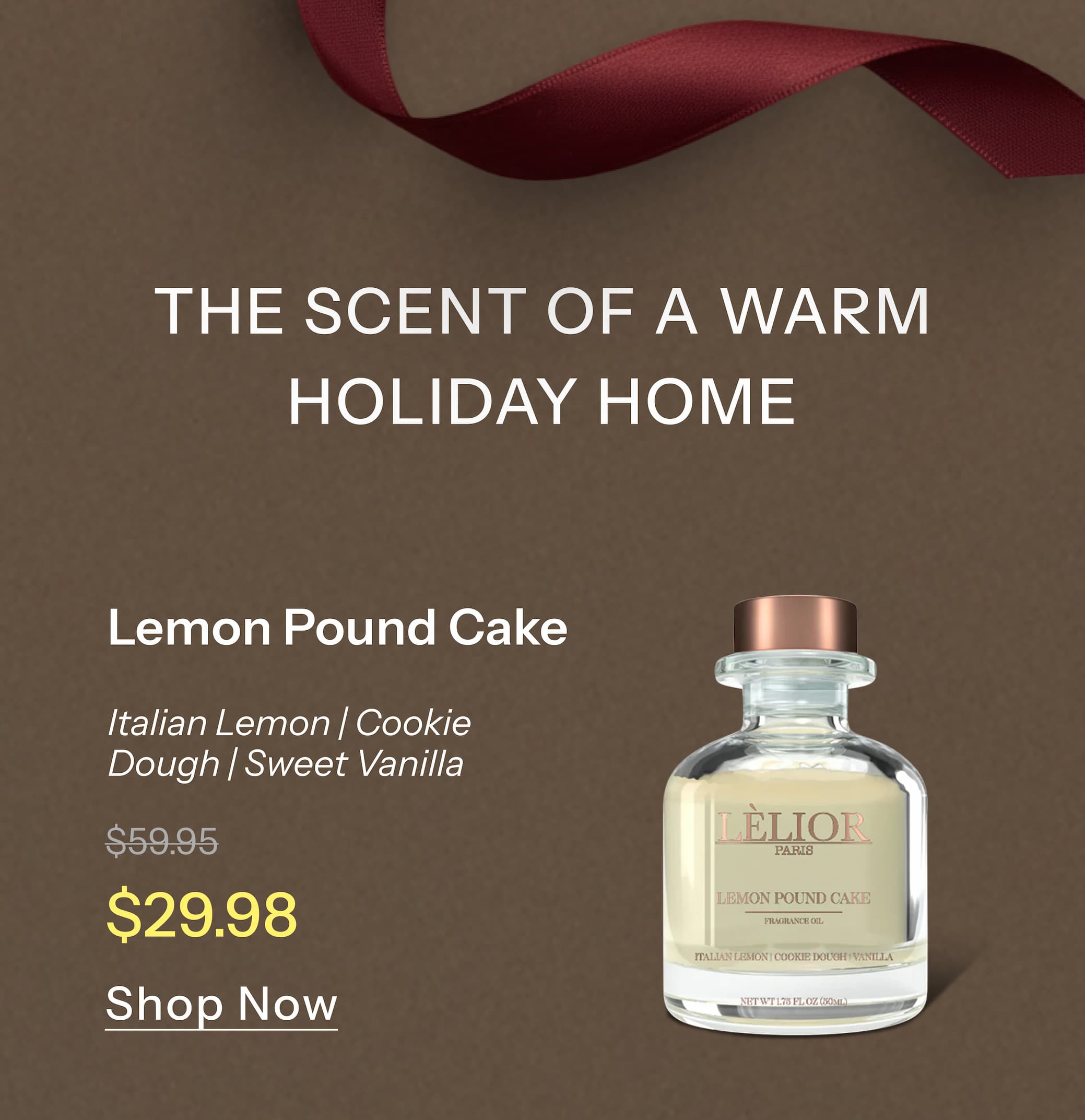 The Scent of a Warm Holiday Home  Caramel Lemon Pound Cake Inspired by a creamy and zesty slice of lemon pound cake