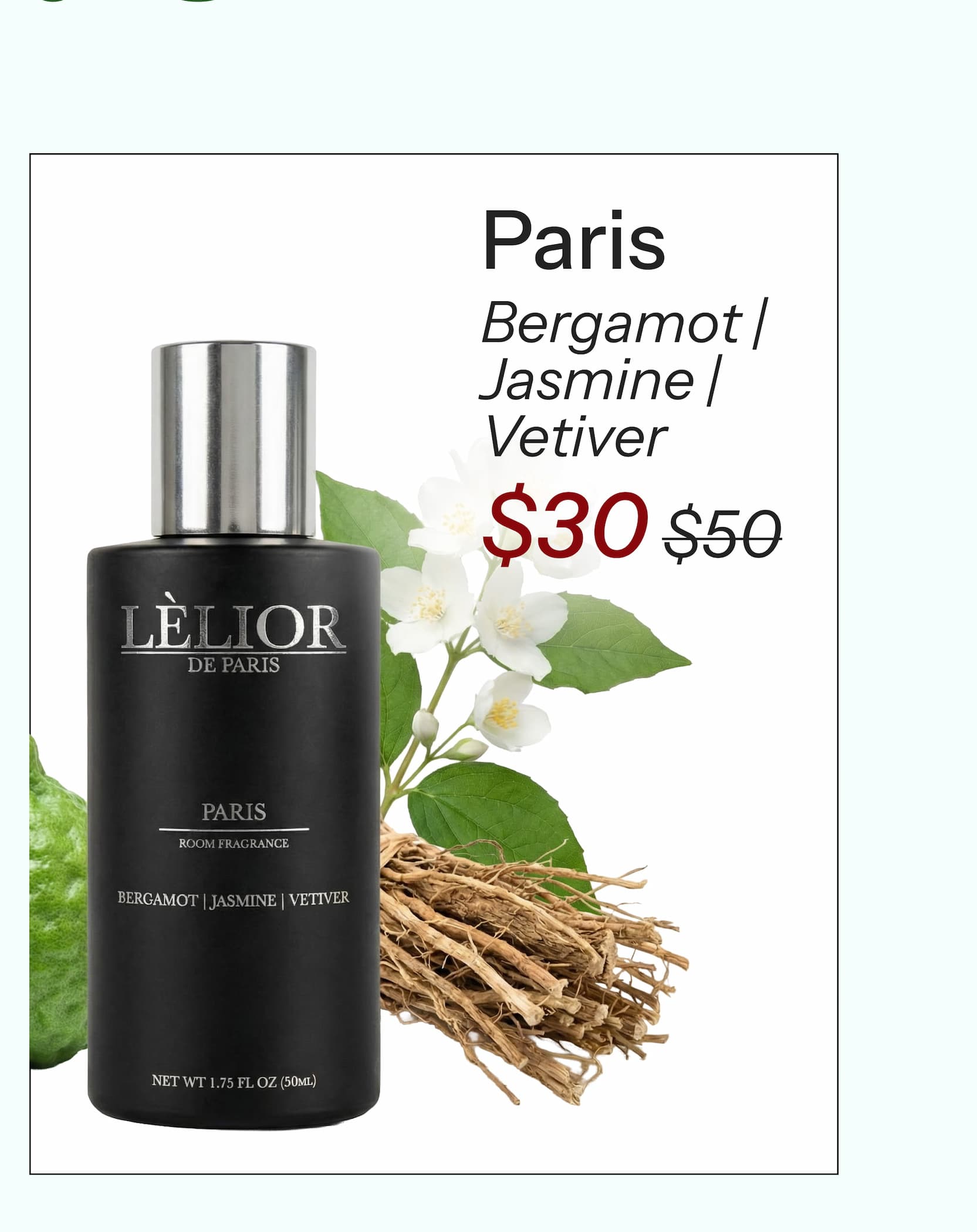 Paris Inspired by the Chicest City  Bergamot | Jasmine | Vetiver