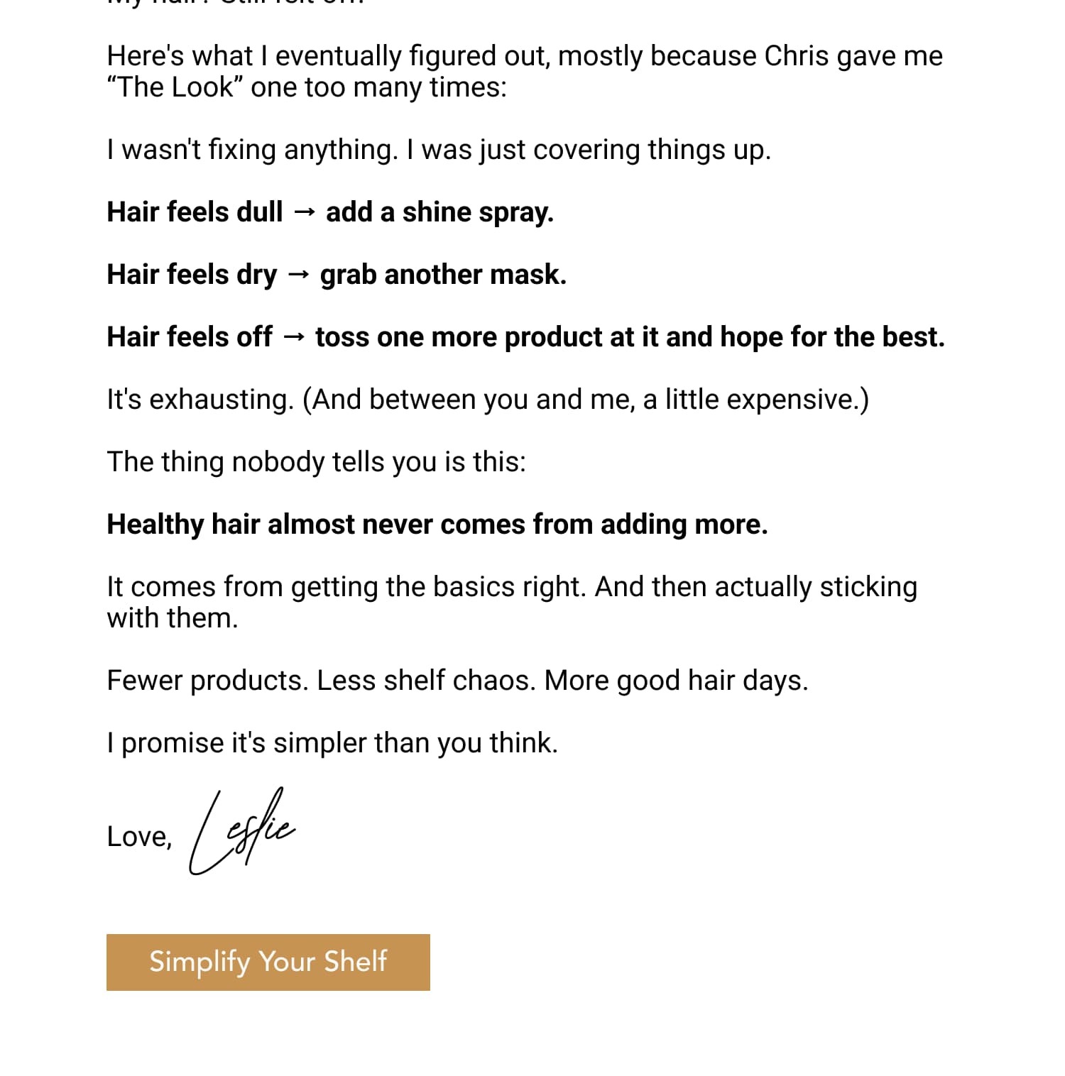 Notes from the Salon Issue #1 - Less is More