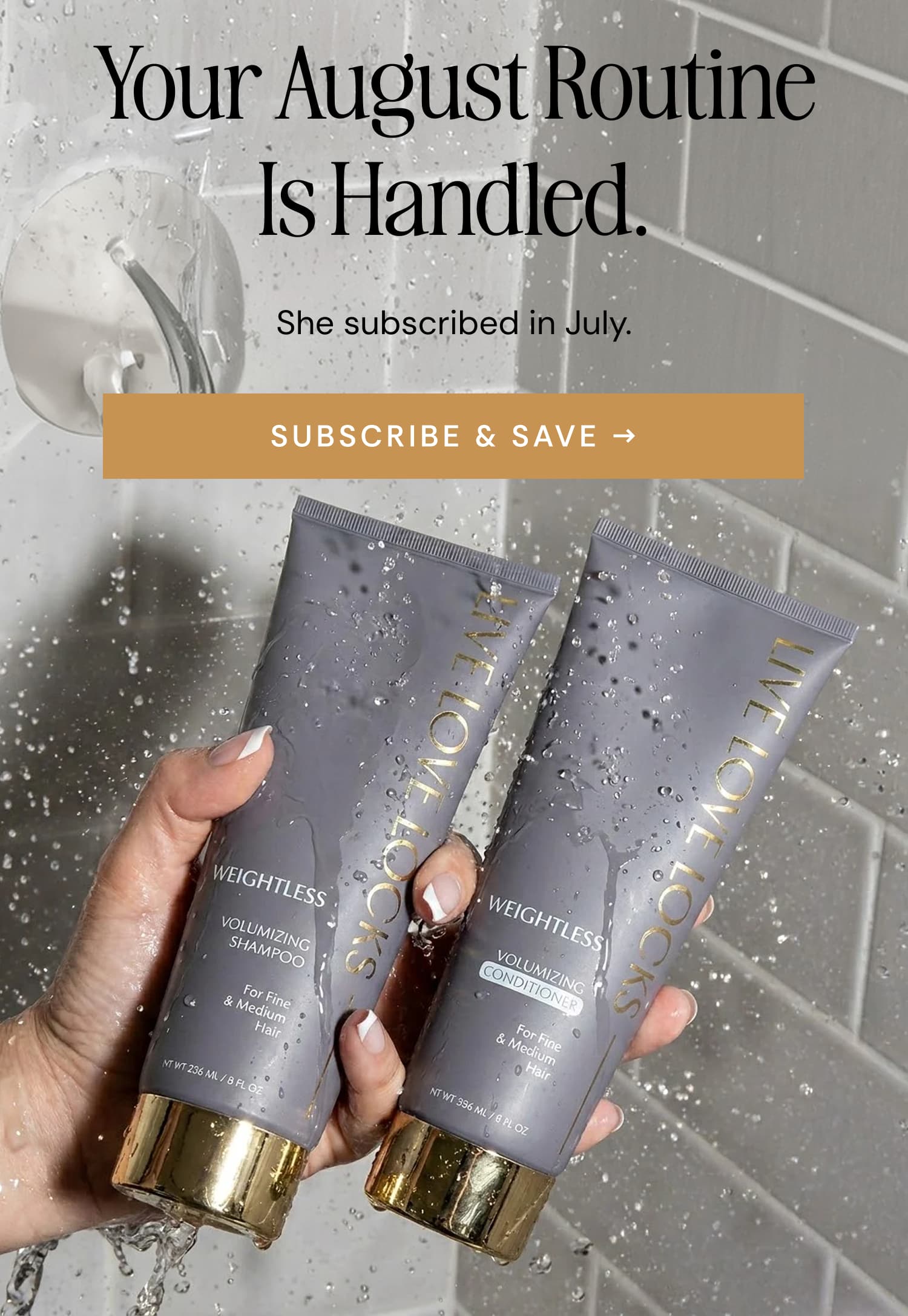 Your August Routine is Handled. She subscribed in July. Subscribe & Save →