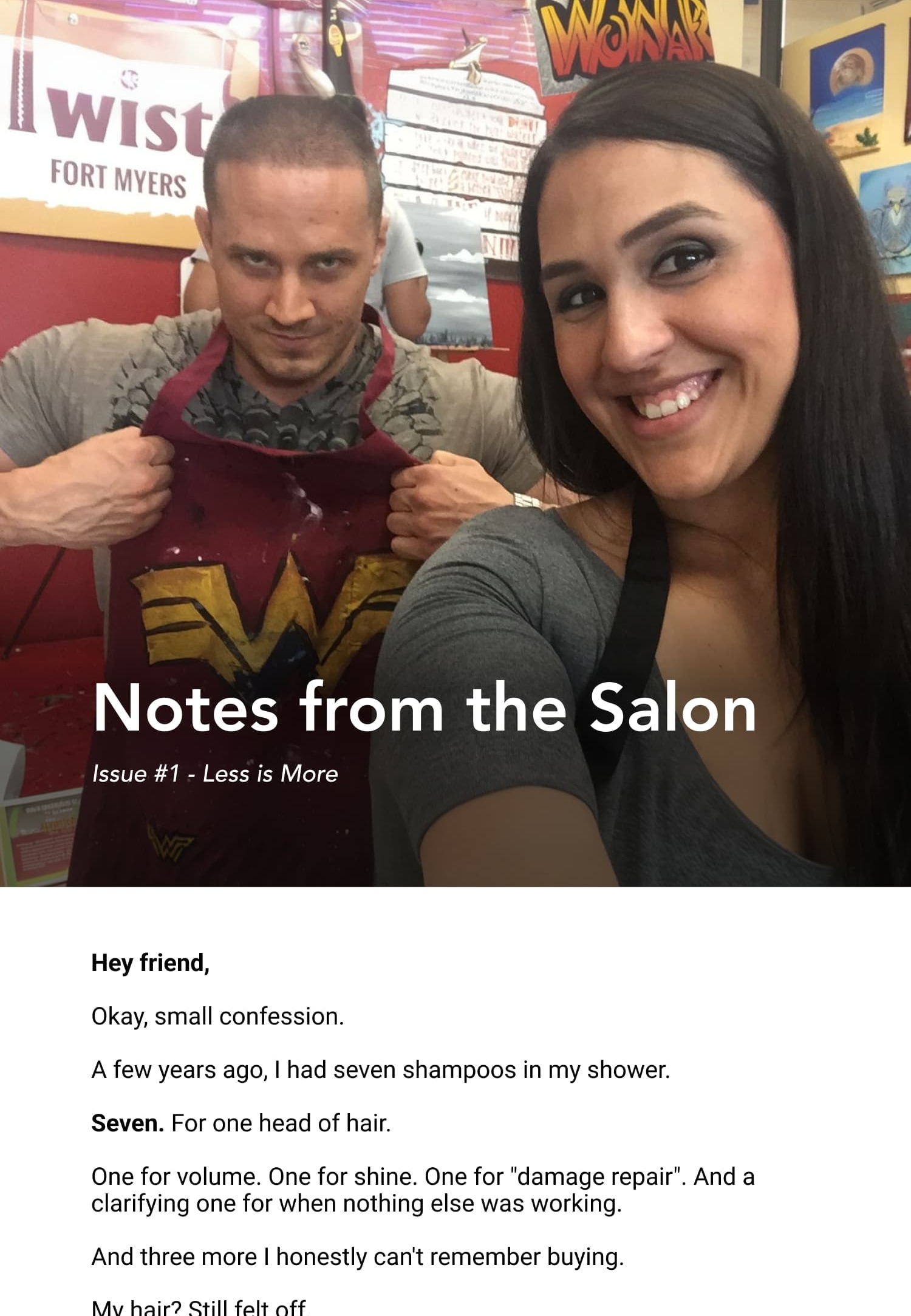 Notes from the Salon Issue #1 - Less is More