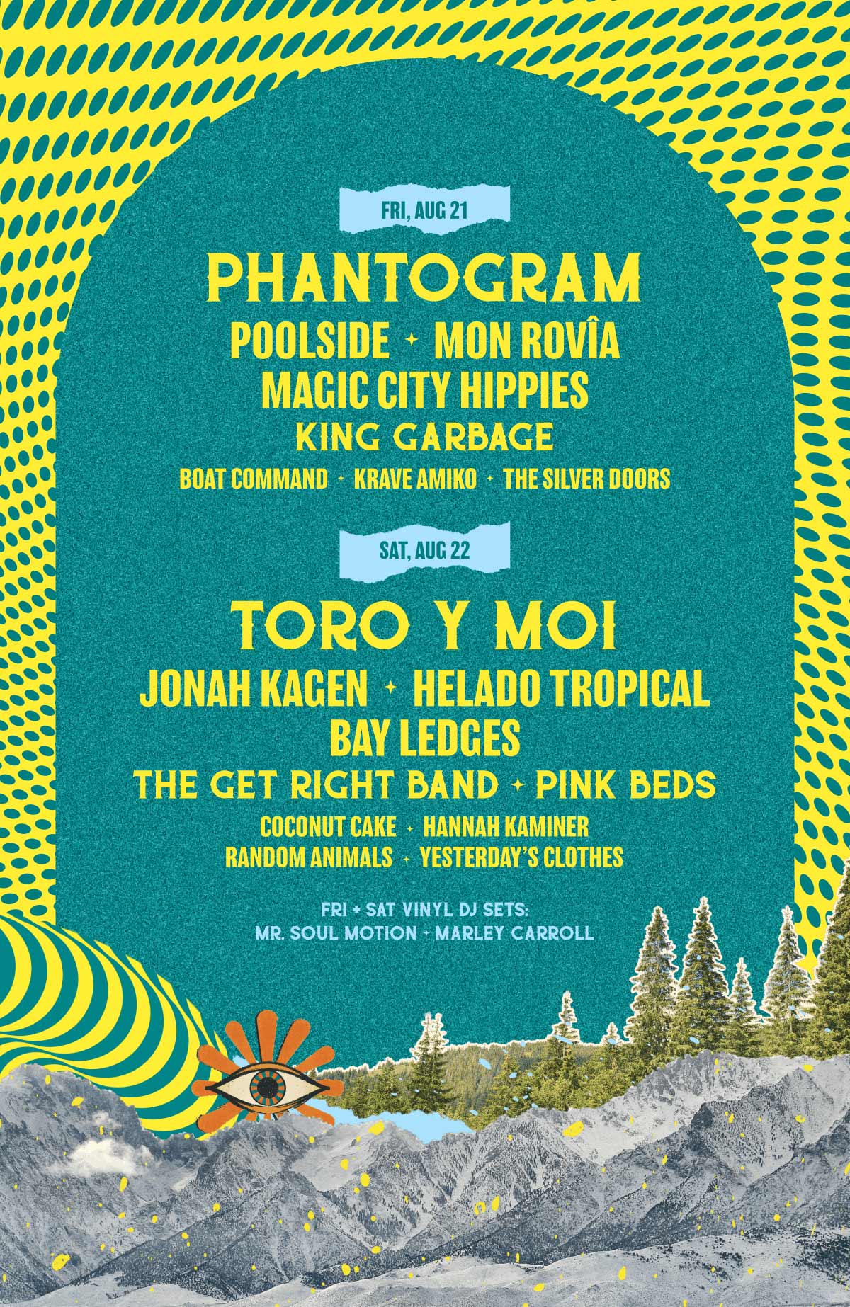 The Hazy Hideaway music lineup includes headliners Phantogram on August 21 and Toro y Moi on August 22