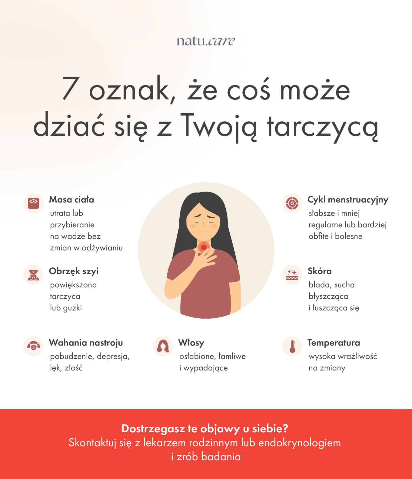 Grafika: 7 objawów chorej tarczycy 