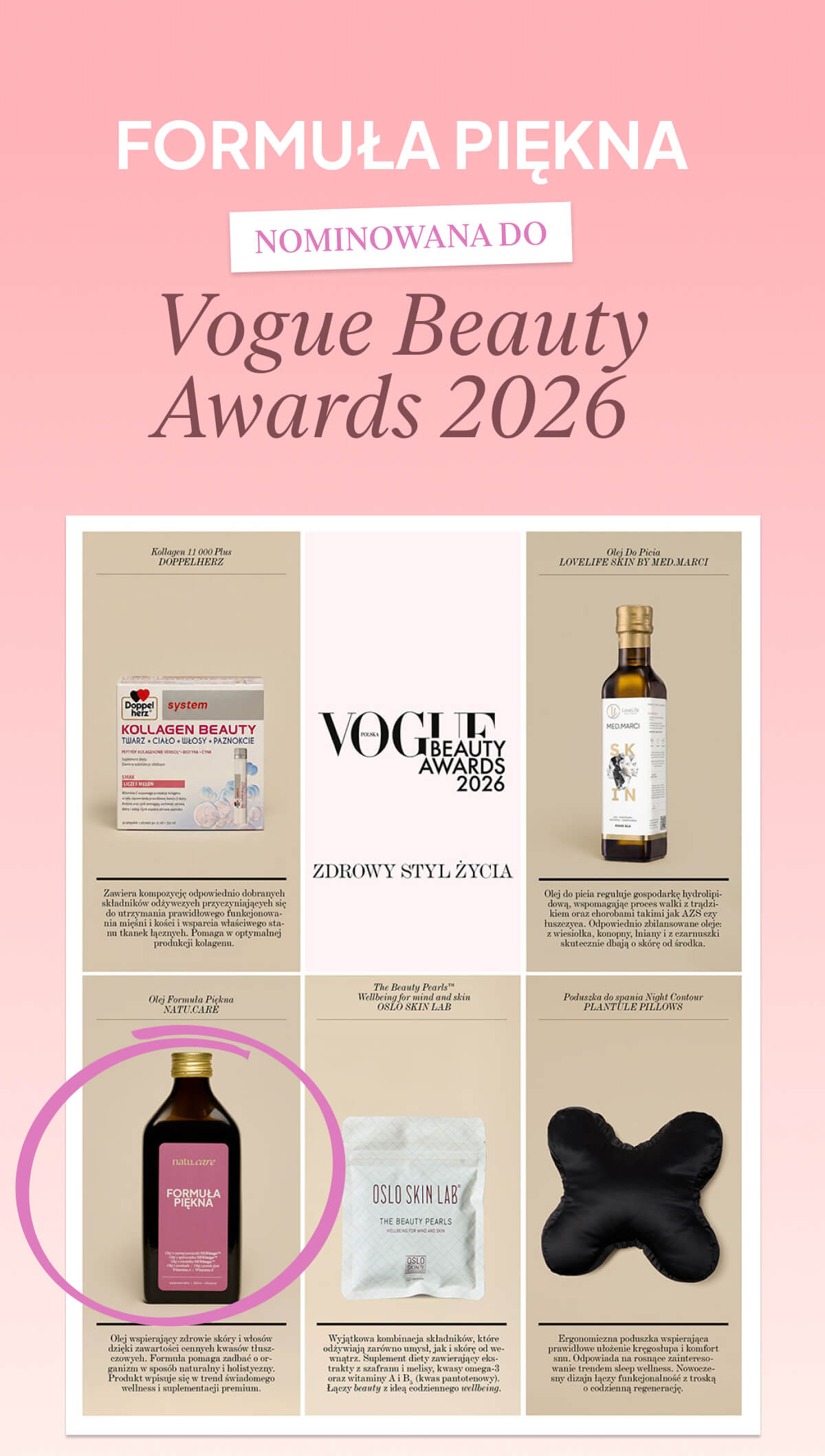 Formuła Piękna nominowana do Vogue Beauty Awards 2026
