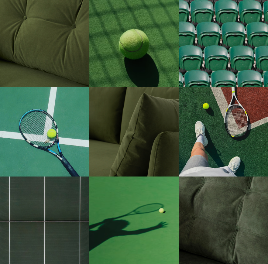 grid of tennis related images