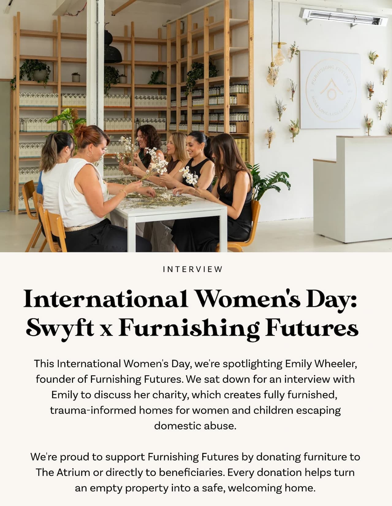 International Women's Day Interview: Swyft x Furnishing Futures