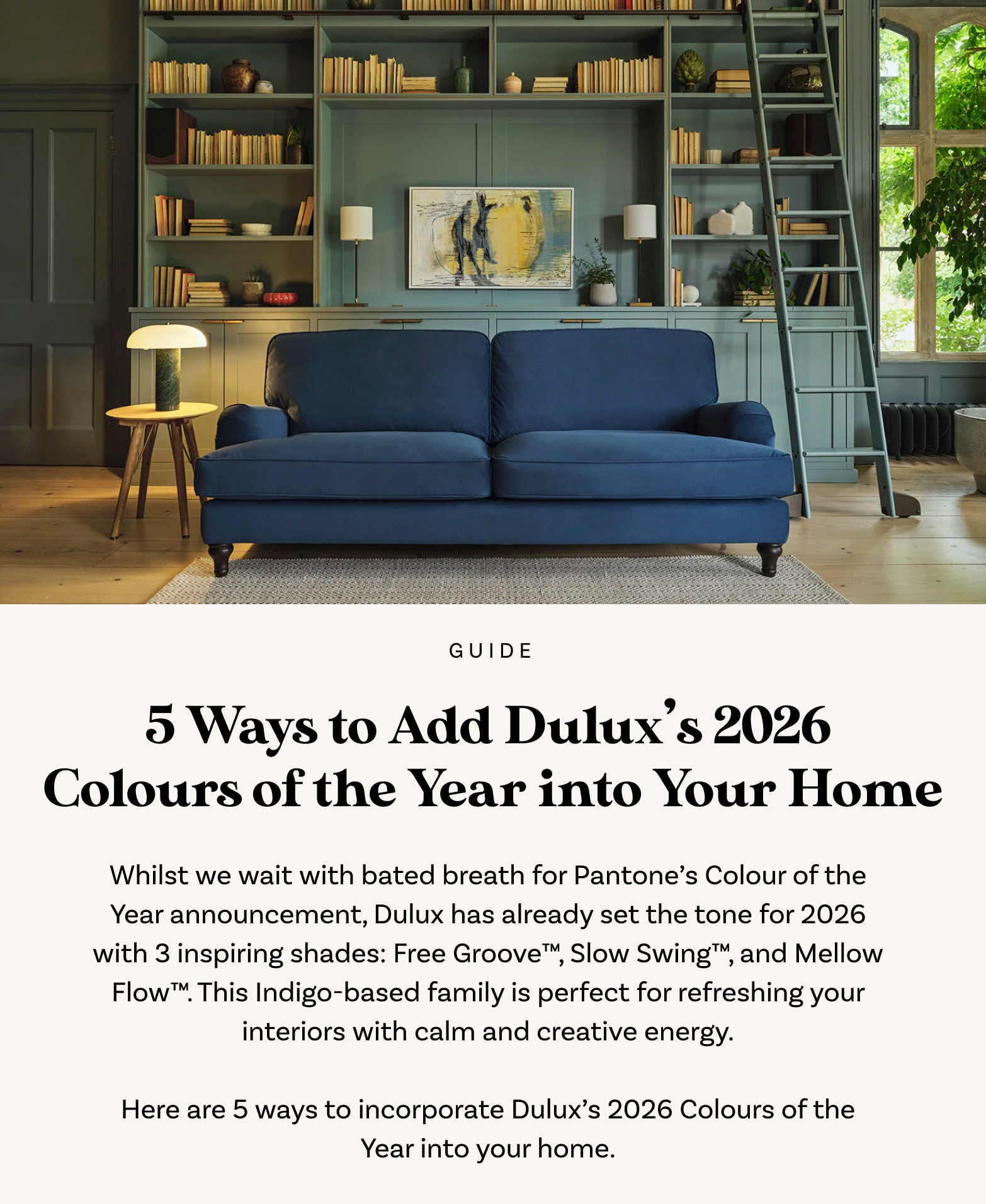5 Ways to Add Dulux's 2026 Colours of the Year into Your Home