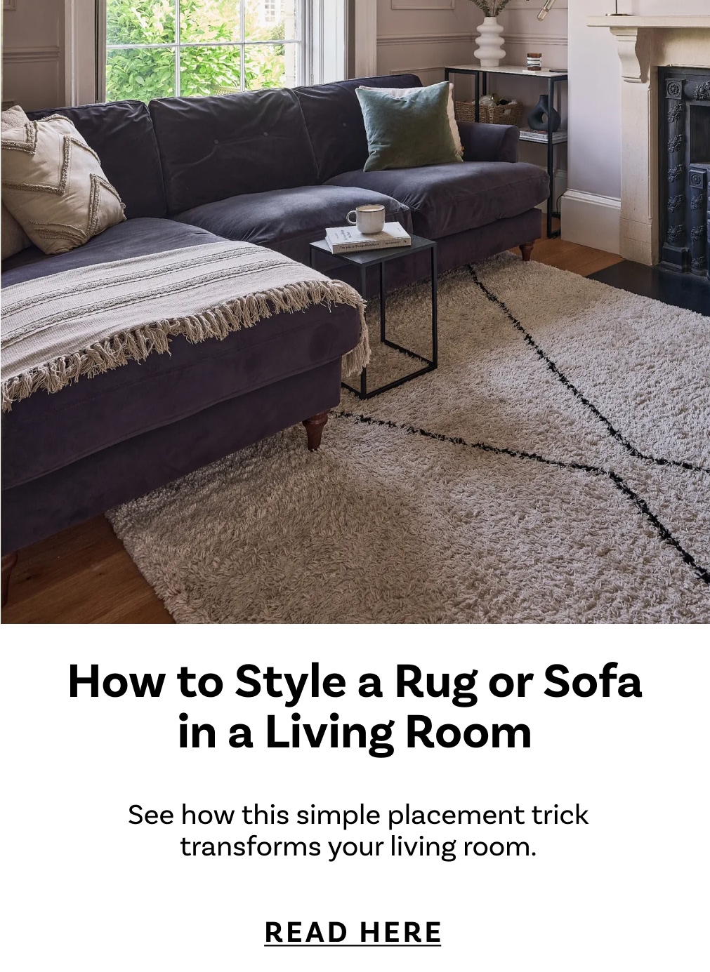 How to Style a Rug or Sofa in a Living Room