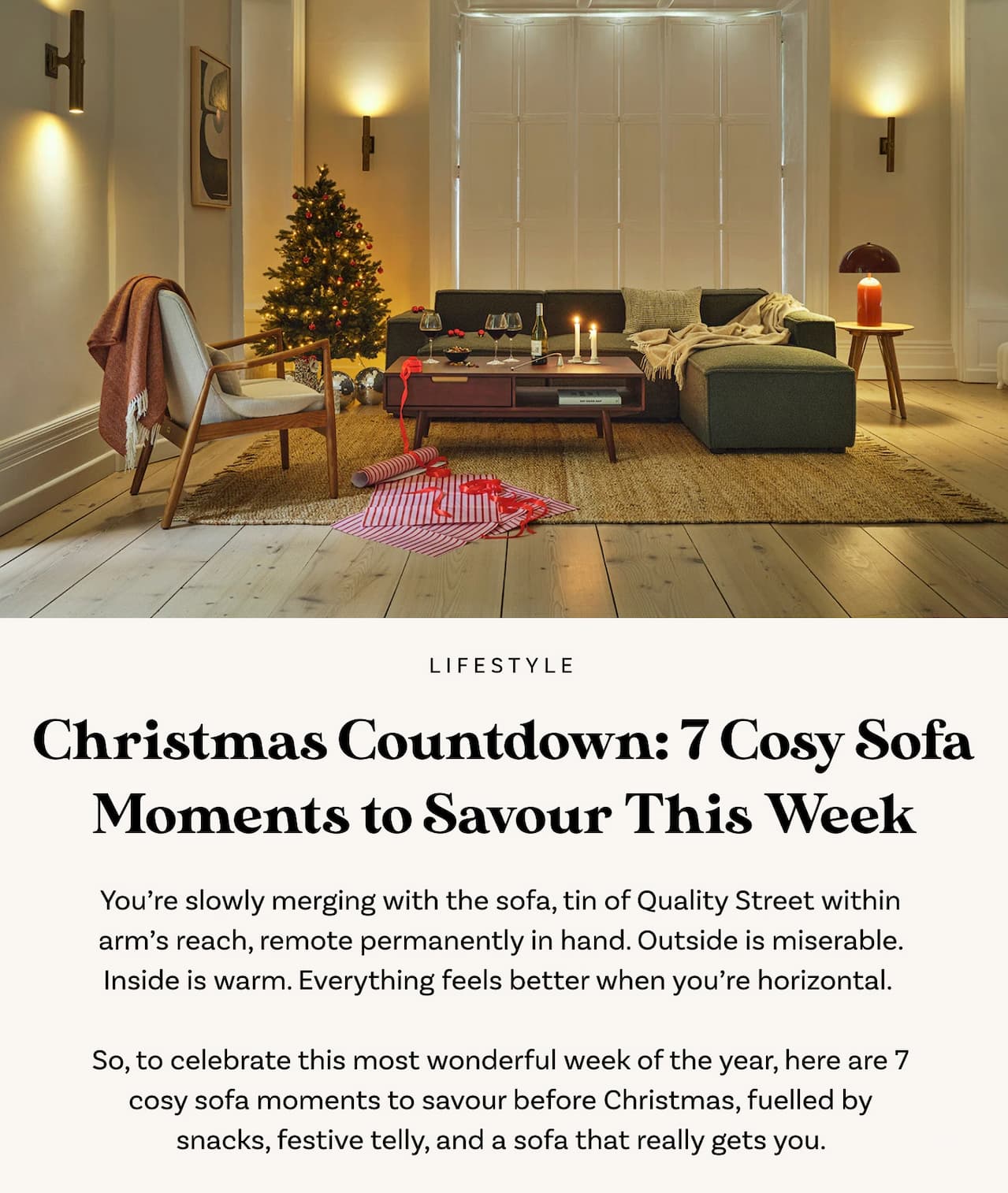 The Christmas Countdown: 7 Cosy Sofa Moments to Savour This Week
