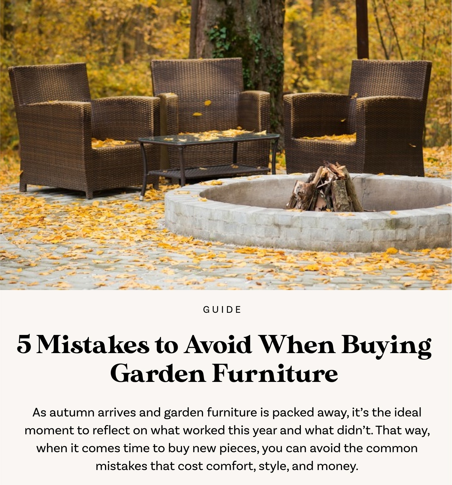 5 Mistakes to Avoid When Buying Garden Furniture