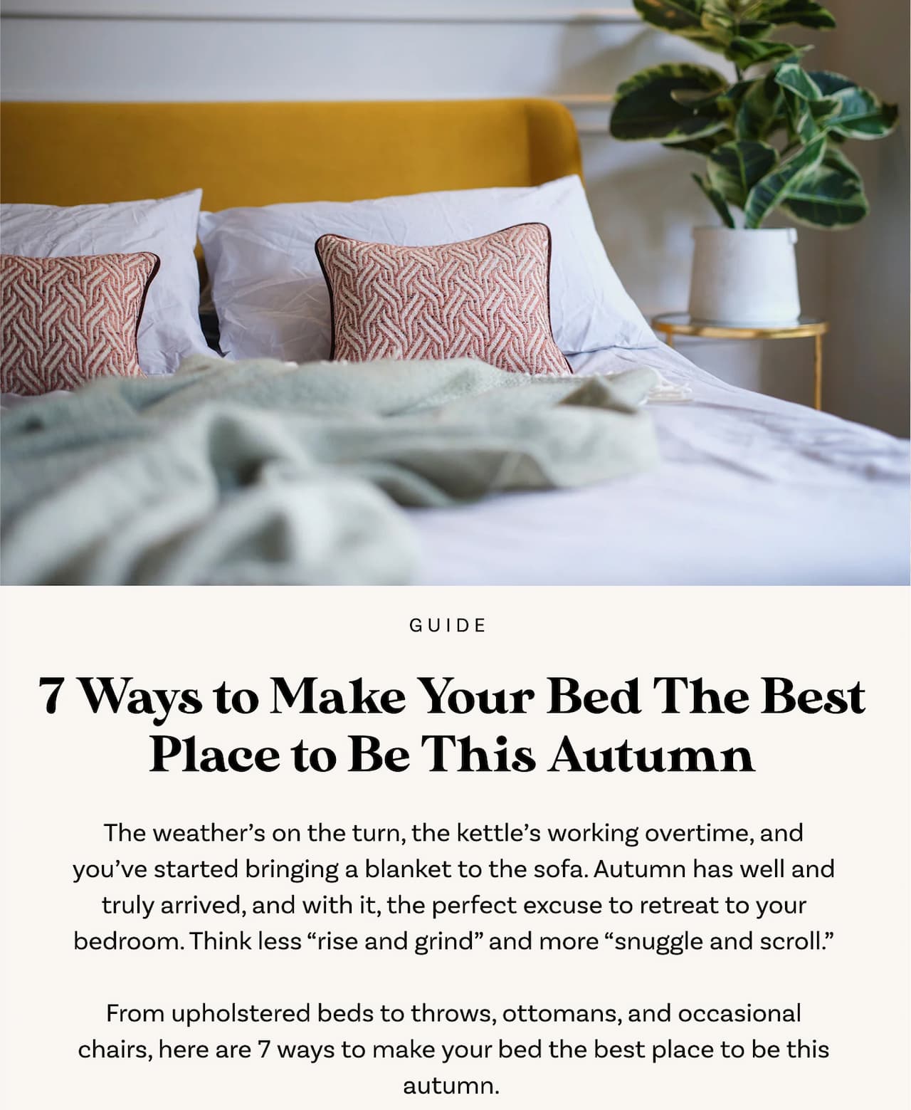 7 Ways to Make Your Bed The Best Place to Be This Autumn
