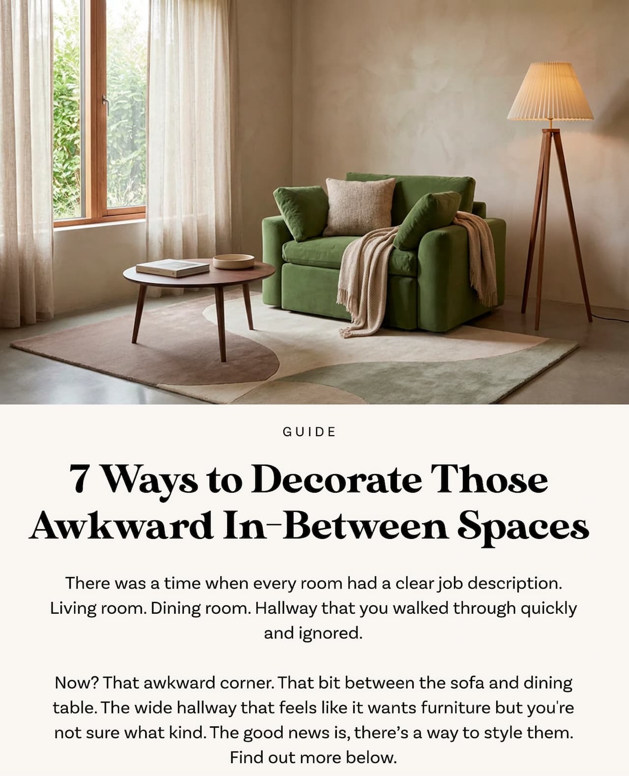 7 Ways to Decorate Those Awkward In-Between Spaces