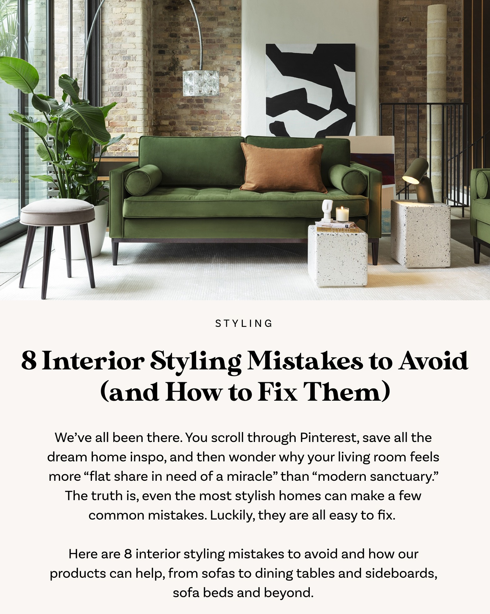 8 Interior Styling Mistakes to Avoid (and How to Fix Them)