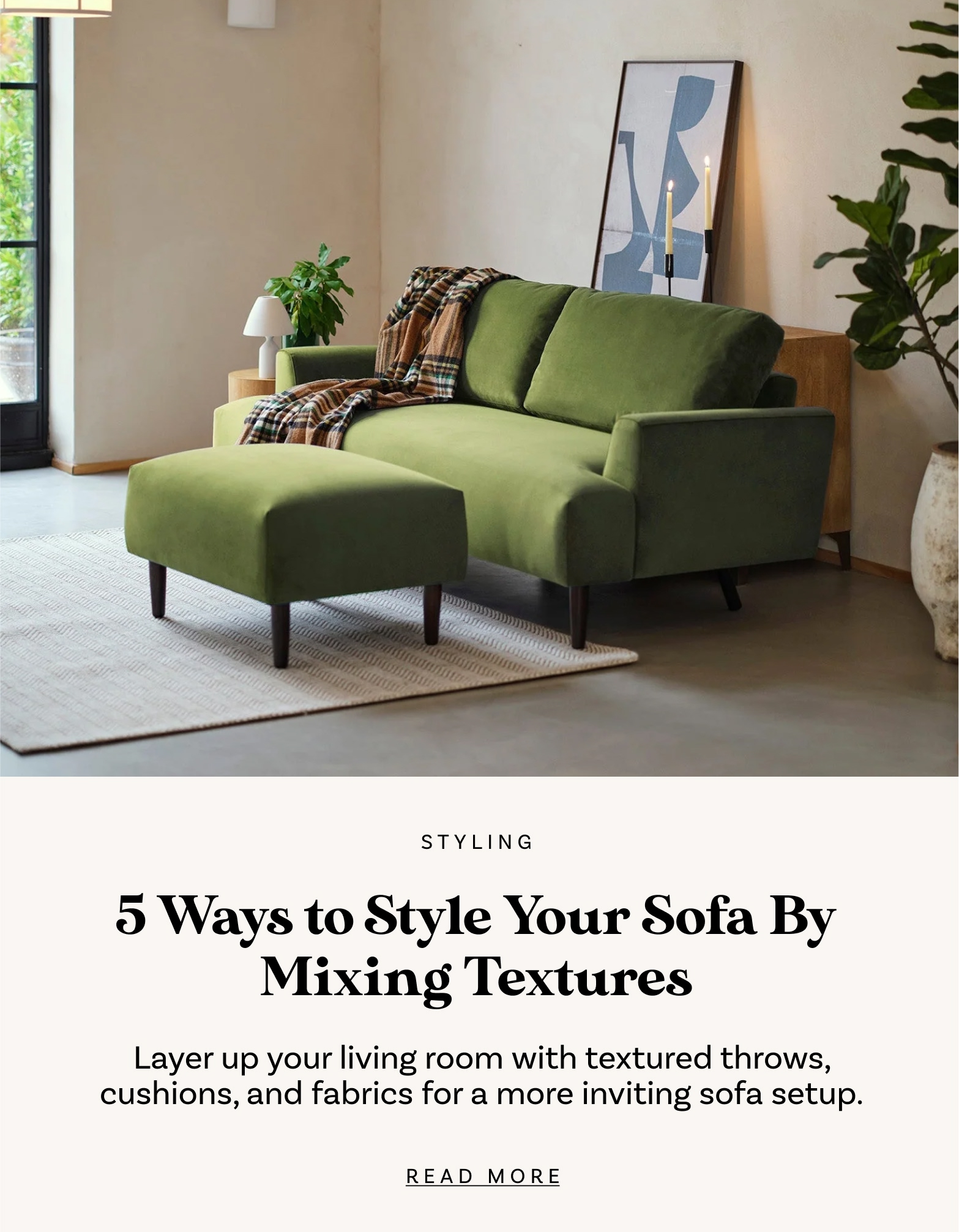 5 Ways to Style Your Sofa By Mixing Textures