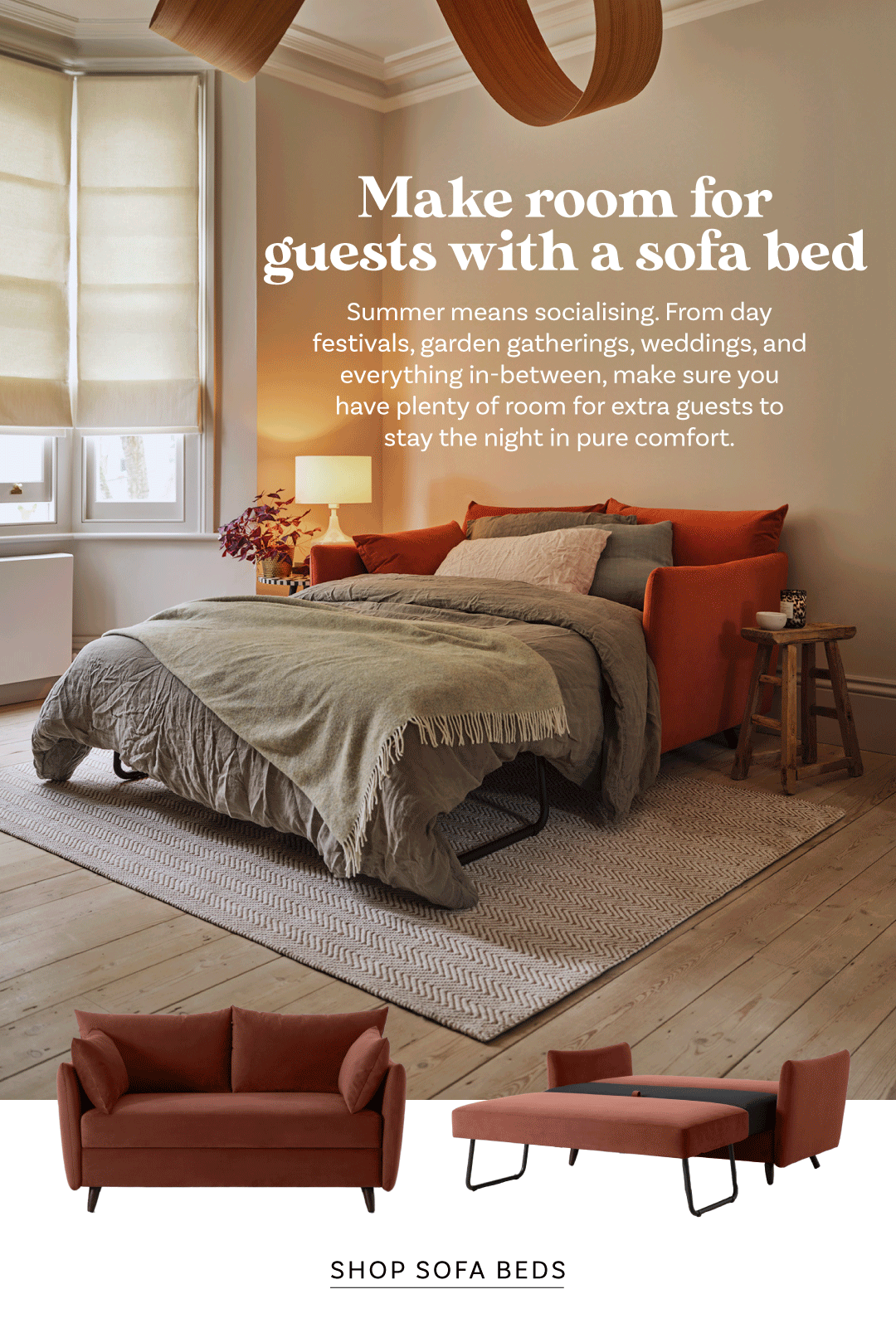 make room for guests with a sofa bed