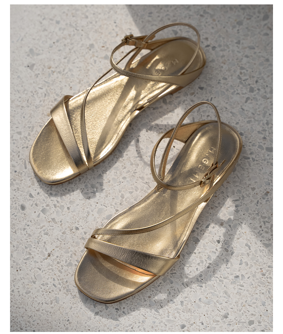 The Corinna Flat - Gold Metallic Nappa