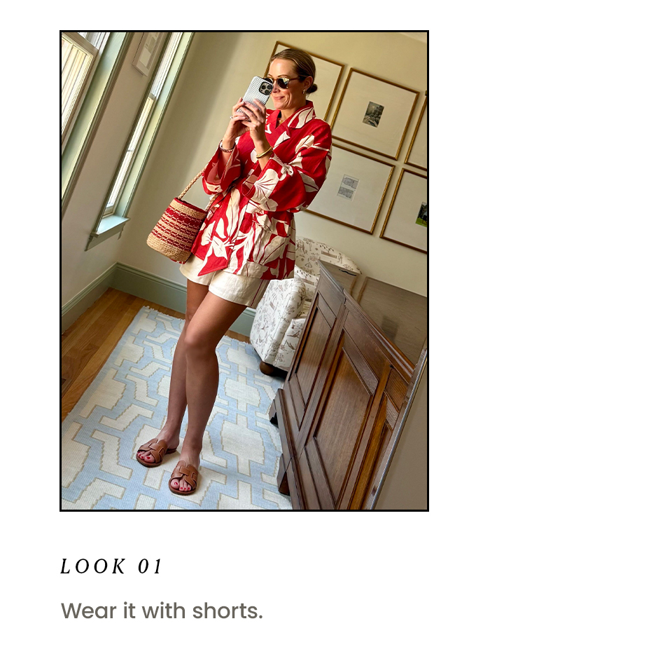 Look 01: Wear it with shorts.