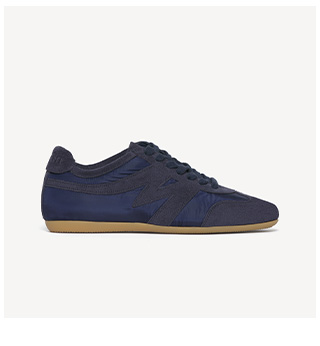 Navy Nylon And Suede