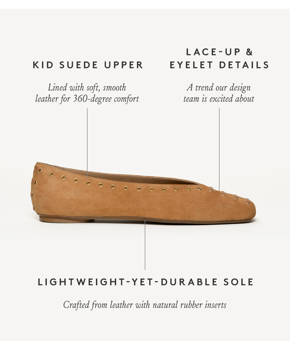 kid suede upper, lace up & eyelet details, lightweight yet durable sole