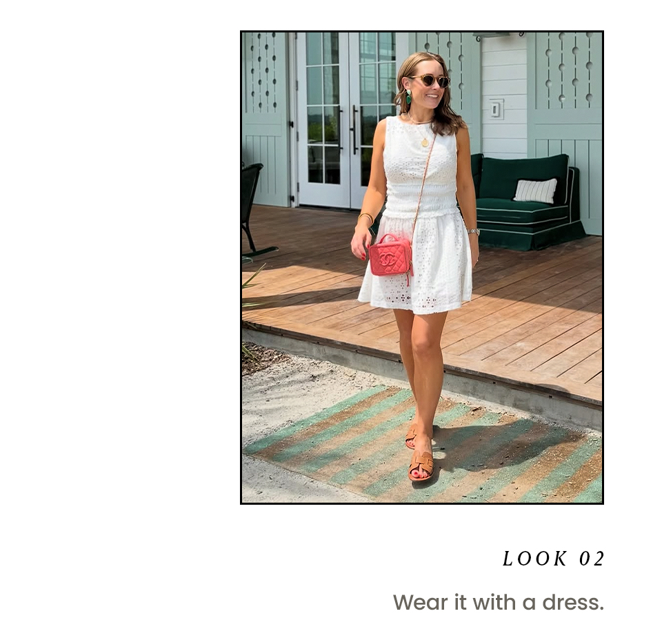 Look 02: Wear it with a dress.