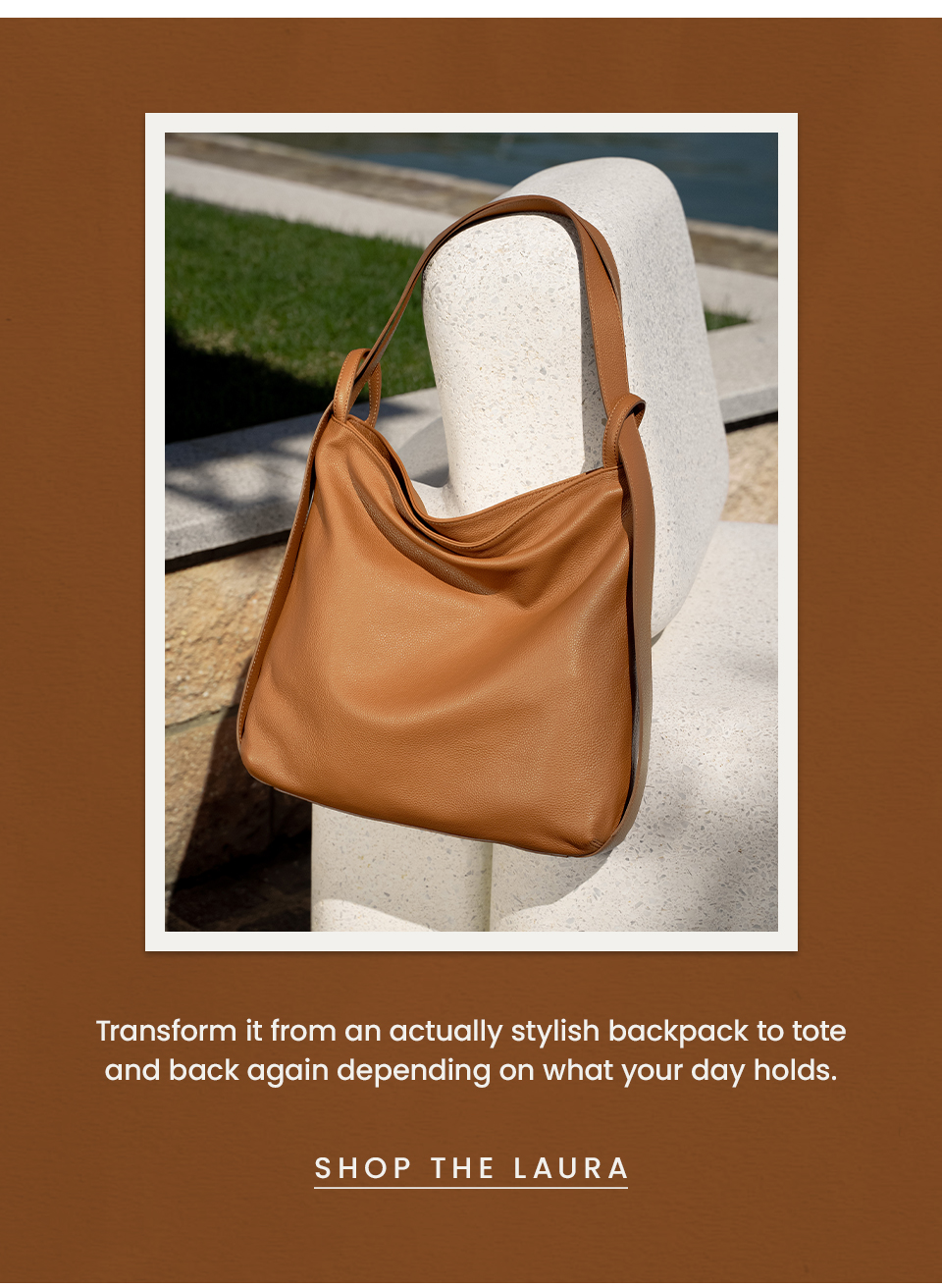 Transform it from an actually stylish backpack to tote and back again depending on what your day holds. < Shop The Laura >