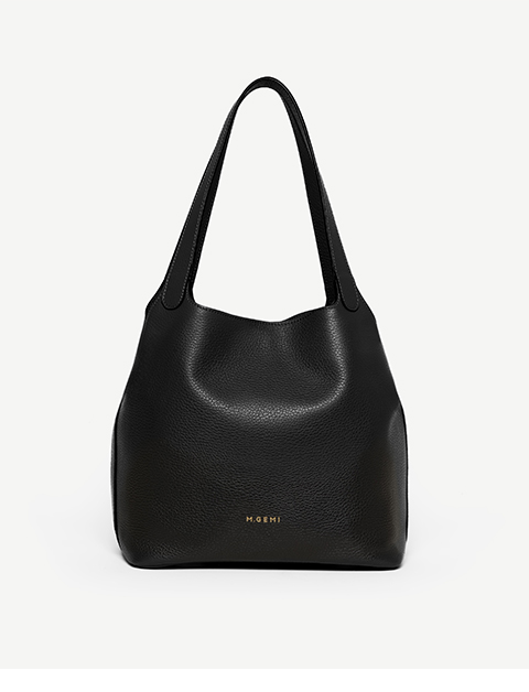 Black Tumbled Leather