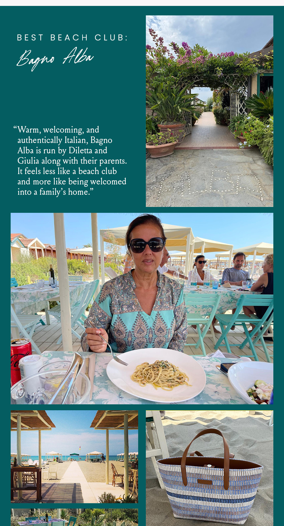  Best Beach Club: Bango Alba “Warm, welcoming, and authentically Italian, Bango Alba is run by Diletta and Giulia along with their parents. It feels less like a beach club and more like being welcomed into a family’s home.”