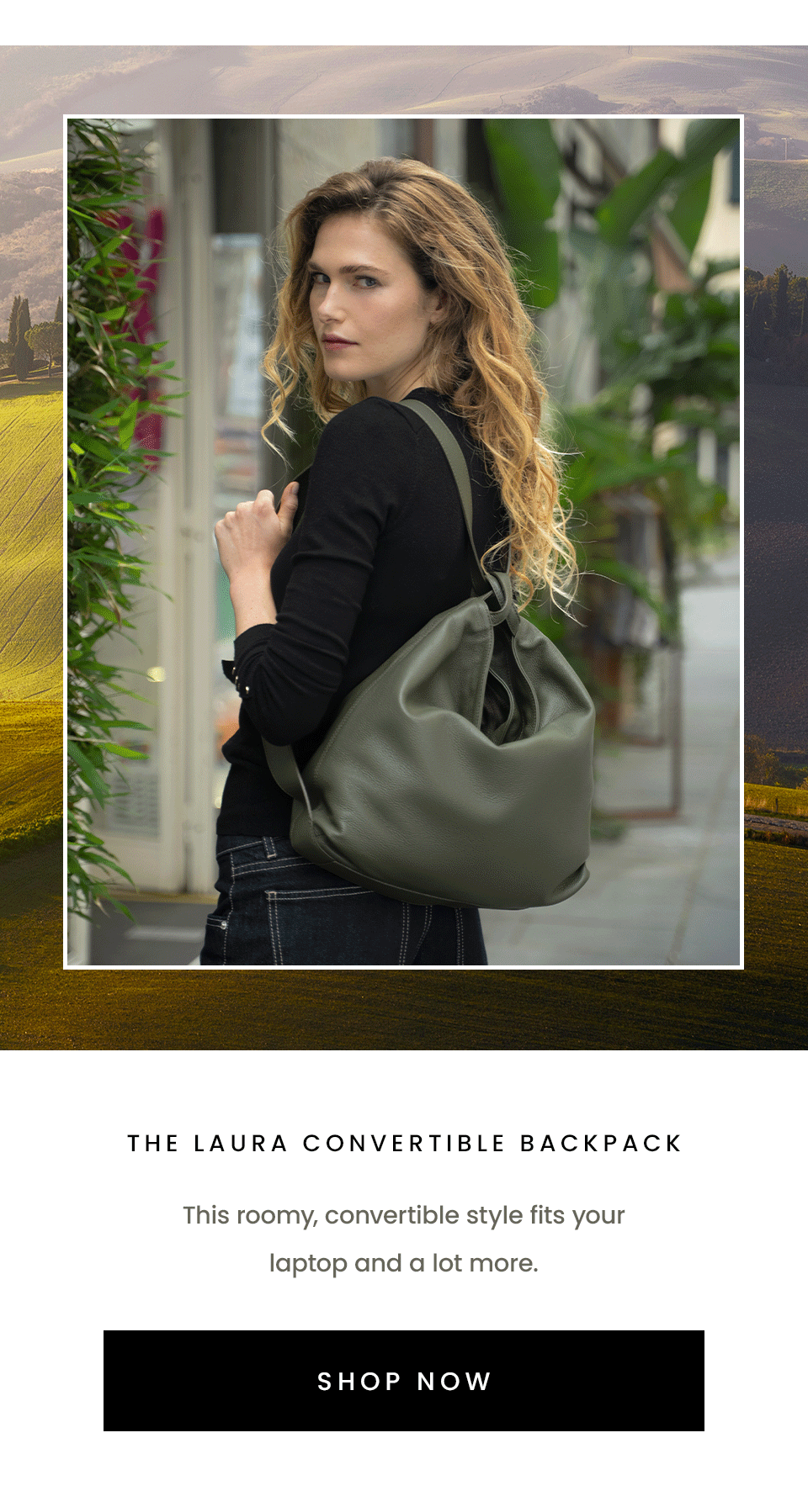 The Laura Convertible Backpack | This roomy, convertible style fits your laptop and a lot more. < Shop Now >