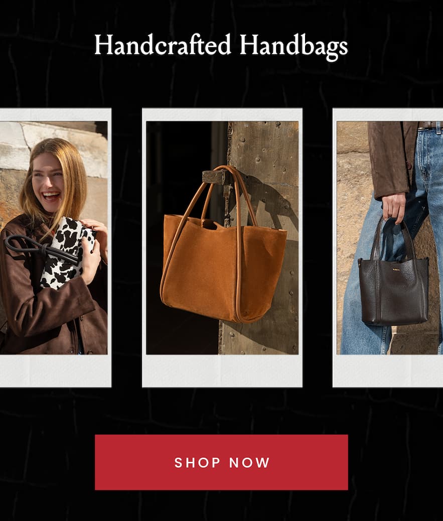 Handcrafted Handbags  < Shop Now > 