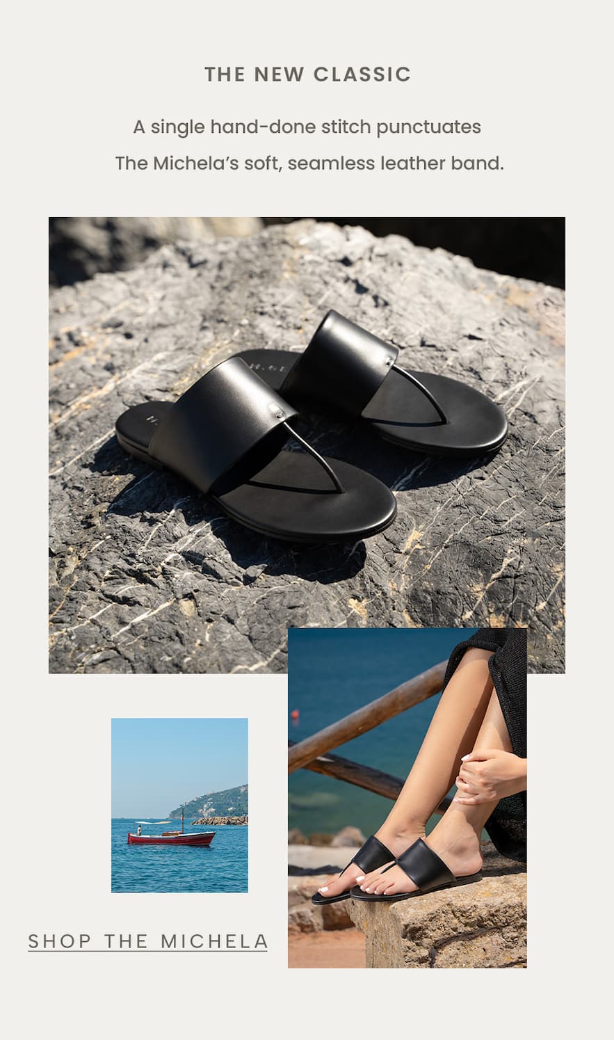 The New Classic   A single hand-done stitch punctuates The Michela’s soft, seamless leather band.  < Shop The Michela > 