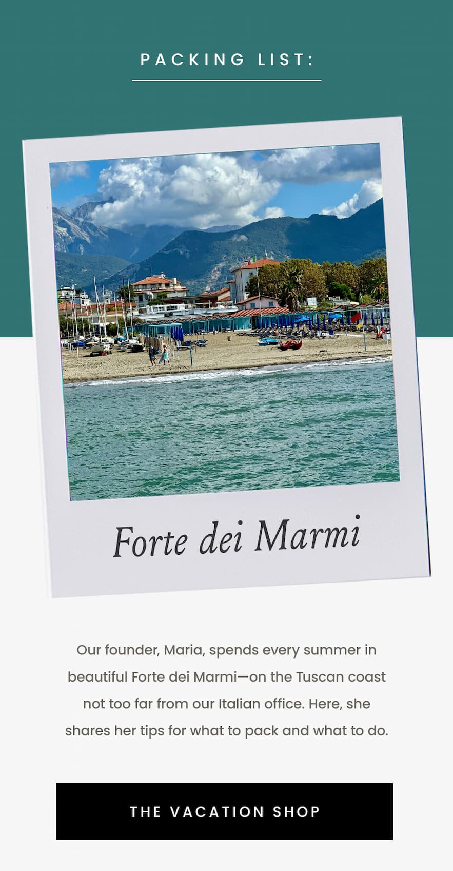 Packing List: Forte dei Marmi 