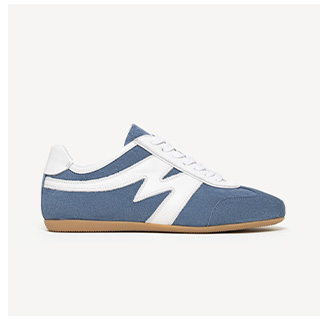 Denim Suede with White