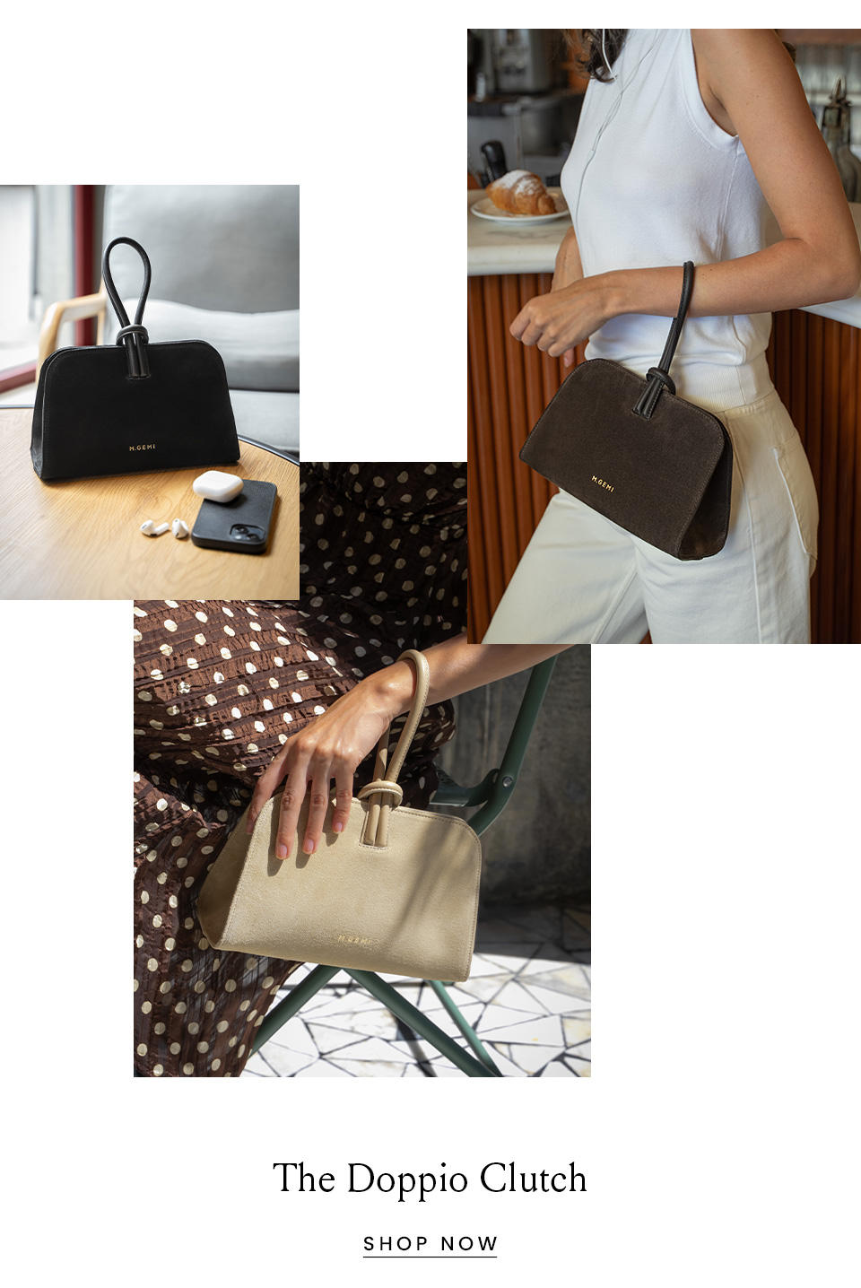 The Doppio Clutch < Shop Now > 