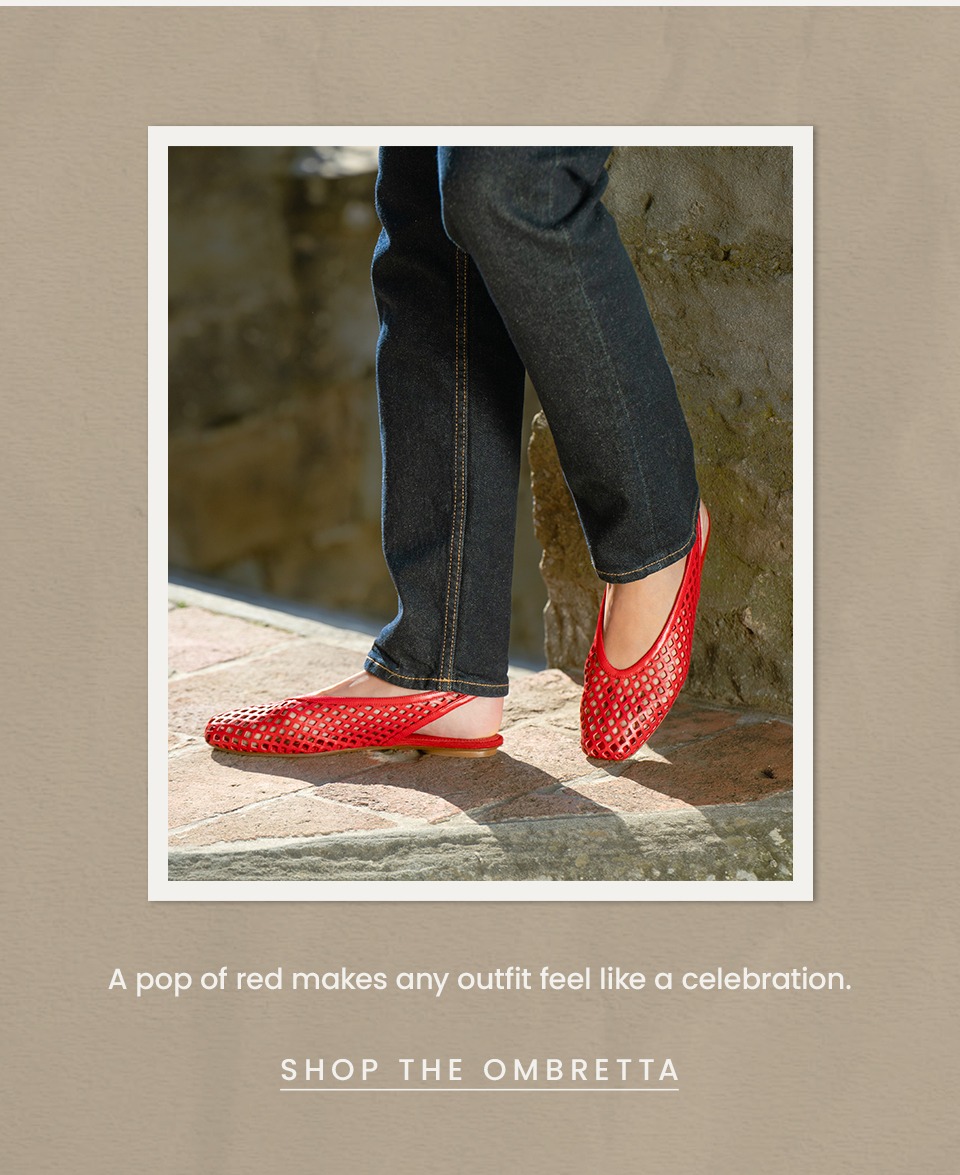 A pop of red makes any outfit feel like a celebration.  < Shop The Ombretta > 