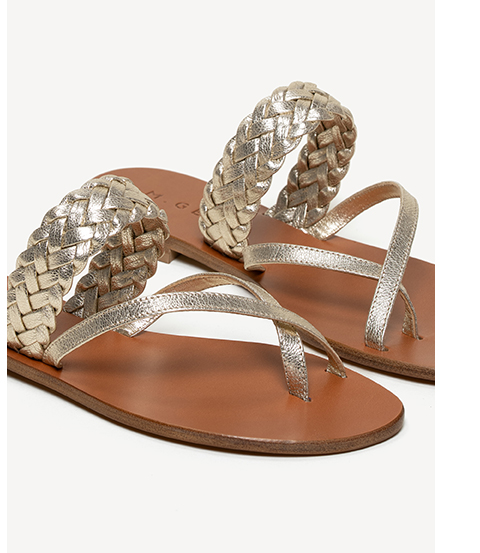 The Medio Woven Due - Champagne Nappa