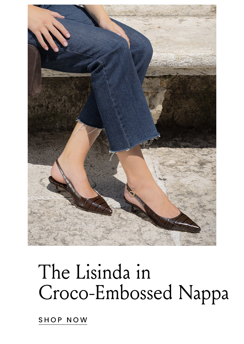 The Lisinda in Croco-Embossed Nappa < Shop Now > 