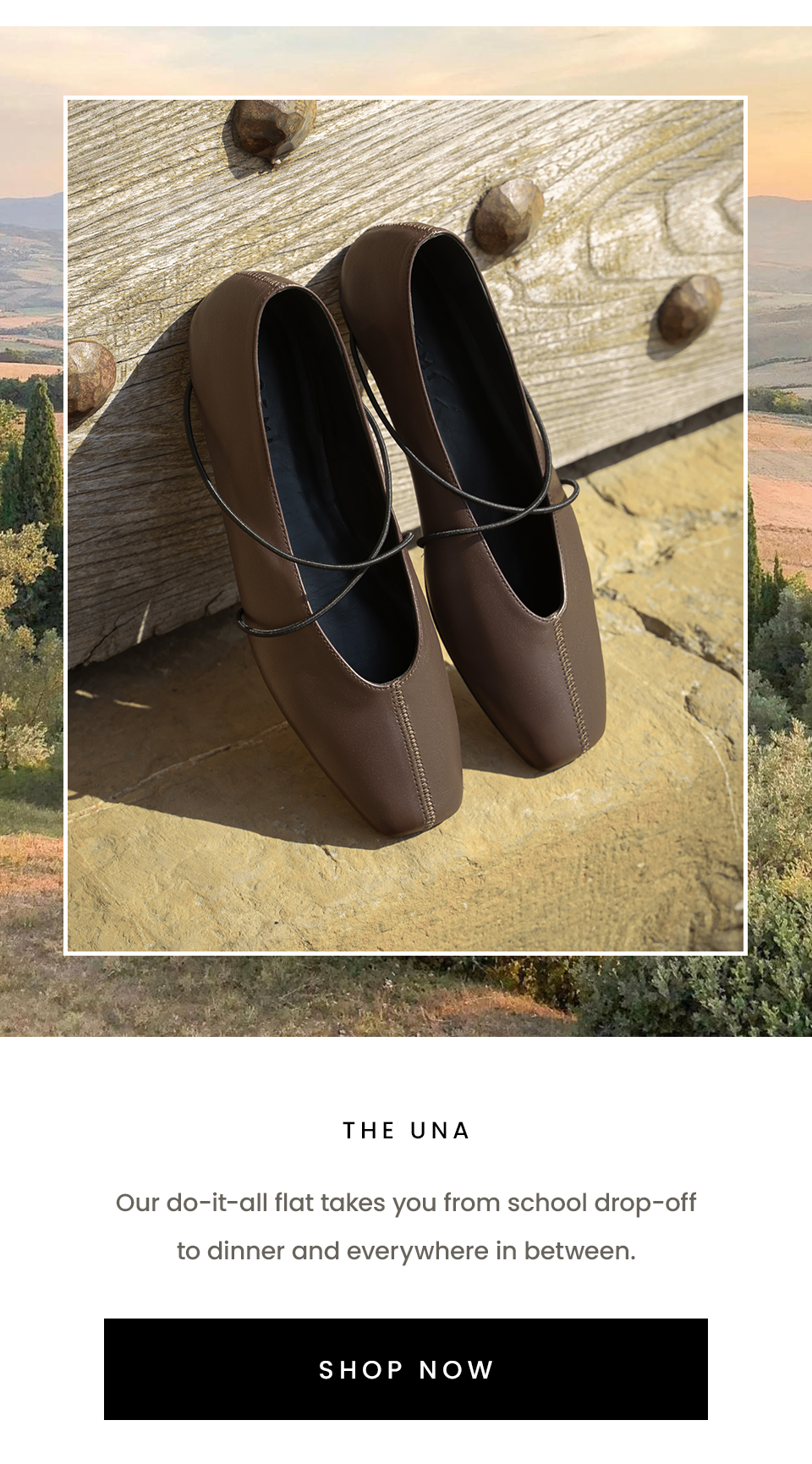 The Una | Our do-it-all flat takes you from school drop-off to dinner and everywhere in between.  < Shop Now >  