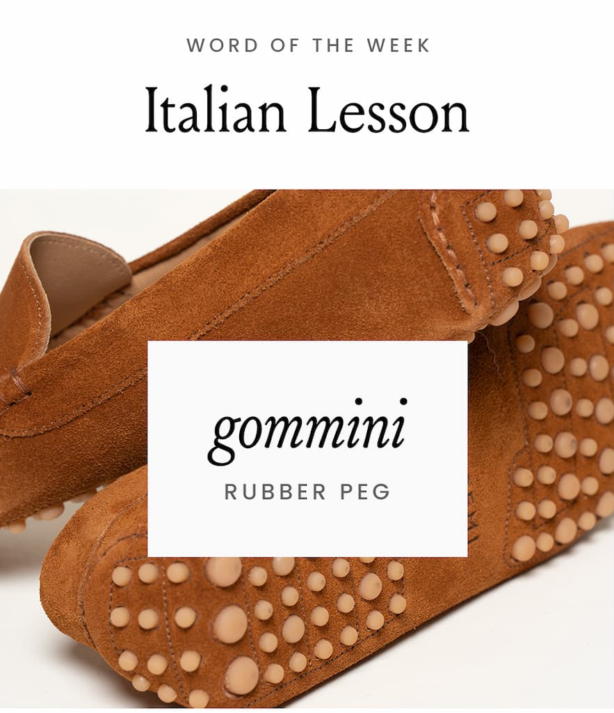 Word of the Week Italian Lesson Gommini  Rubber peg