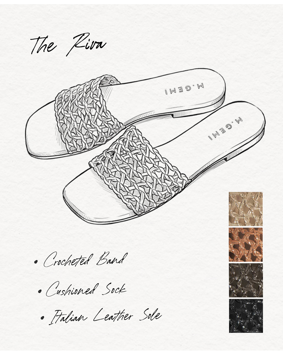 Crocheted band | Cushioned sock | Italian leather sole