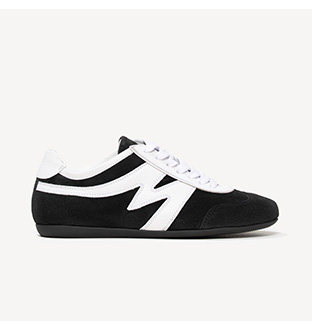Black Suede with White