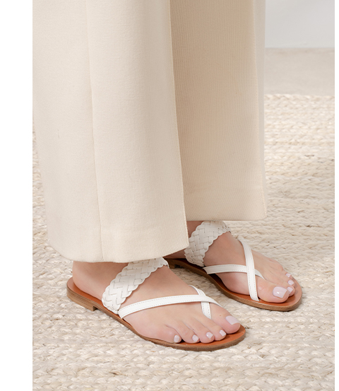 The Medio Woven Due - White Nappa