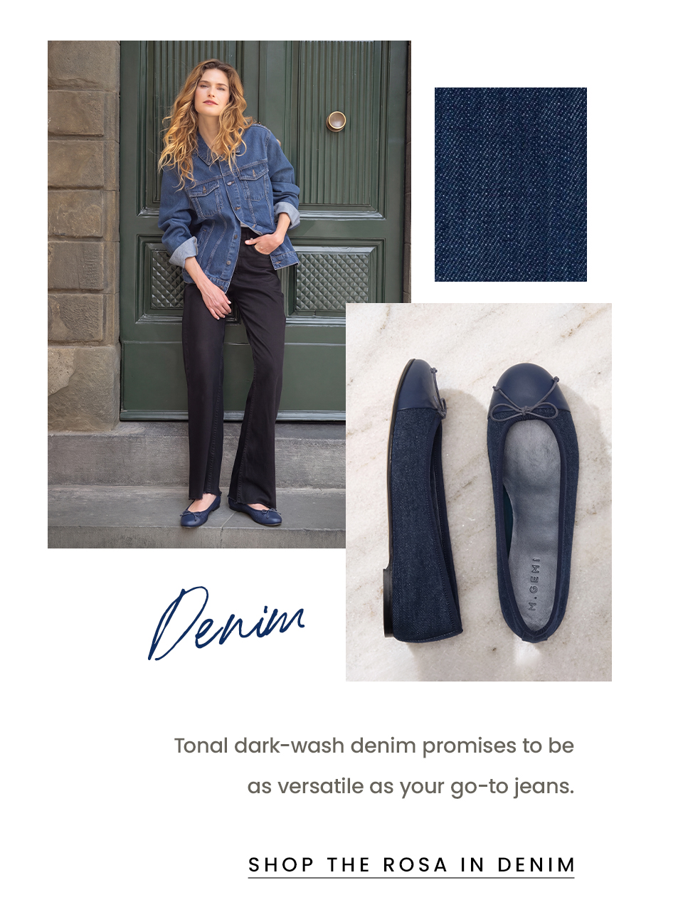 Denim | Tonal dark-wash denim promises to be as versatile as your go-to jeans. < Shop The Rosa in Denim >